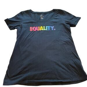 Nike Black Rainbow Equality Spell Out T-shirt Small